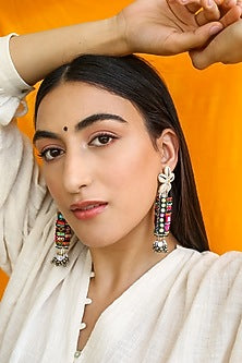 Multi-Colored Embroidered Earrings