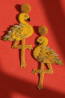 Yellow Mirror Handcrafted Earrings