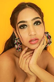 Multi-Colored Beaded Hand-Embroidered Earrings