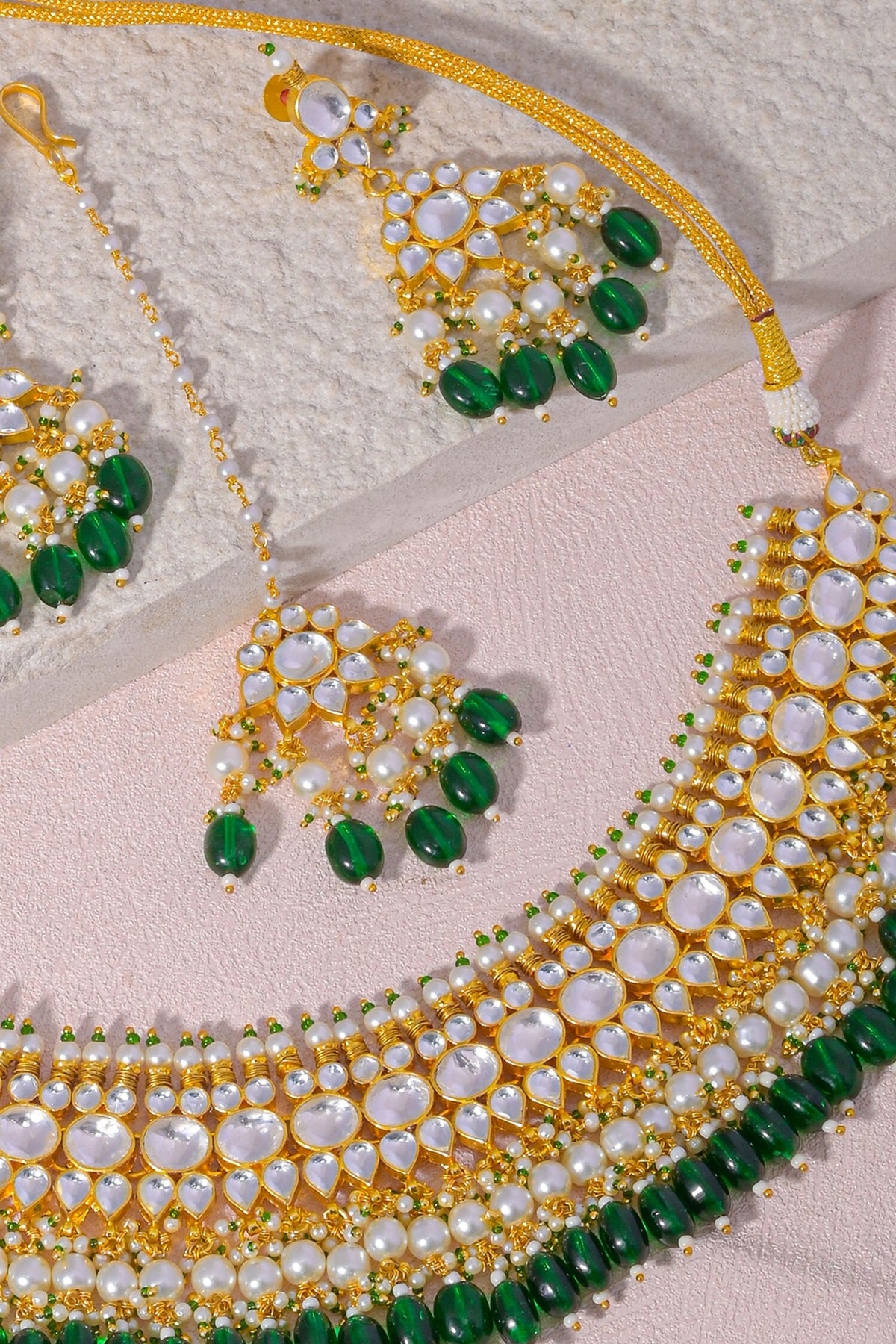 Kundan Embellished Choker Necklace Set 