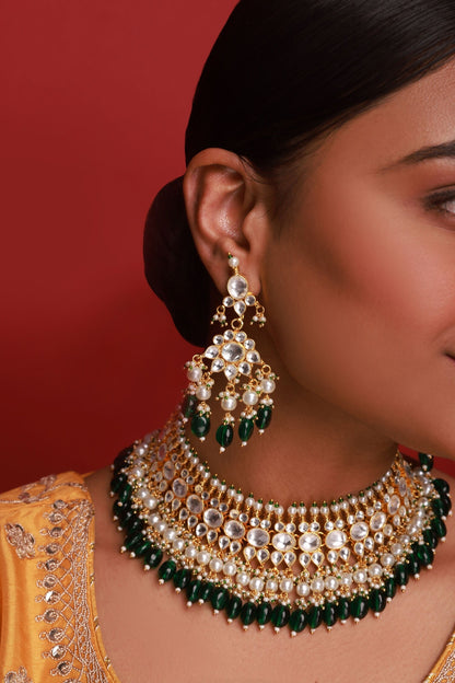 Kundan Embellished Choker Necklace Set 