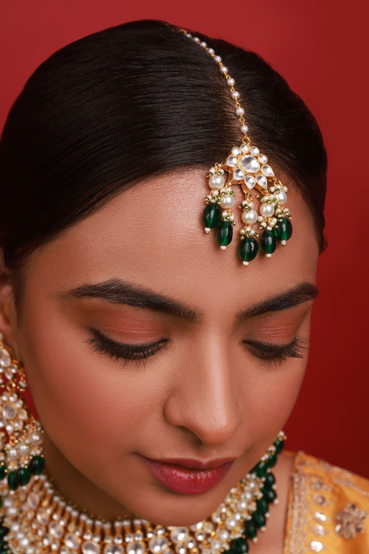 Kundan Embellished Choker Necklace Set 