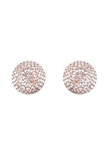 Rose Gold Finish Diamond Stud Earrings