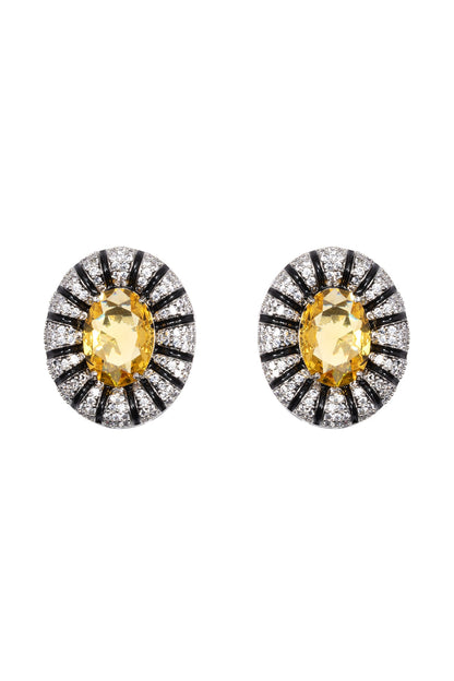 White Finish CZ Diamond Stud Earrings