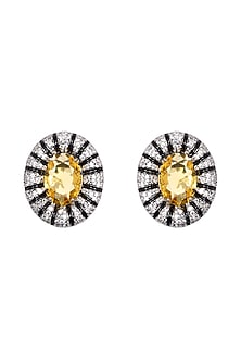 White Finish CZ Diamond Stud Earrings