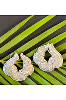 White Finish CZ Diamond Stud Earrings