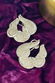 White Finish CZ Diamond Stud Earrings