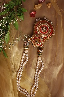 Gold Finish Freshwater Pearl Temple Long Necklace