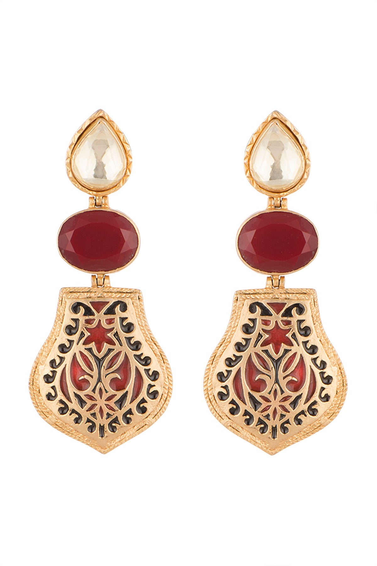 Gold Plated Kundan Earrings