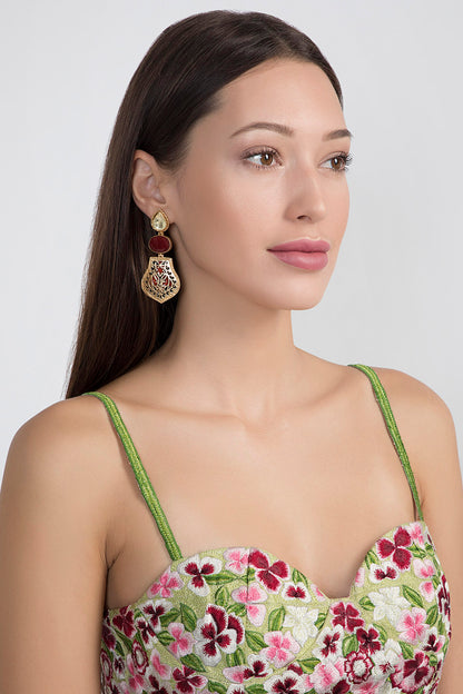 Gold Plated Kundan Earrings