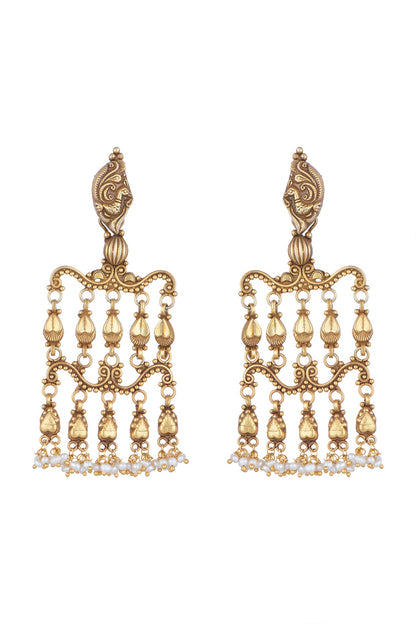 Gold Plated Temple Style Earrings