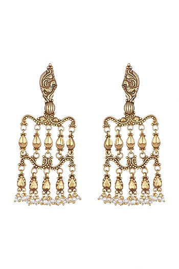 Gold Plated Temple Style Earrings