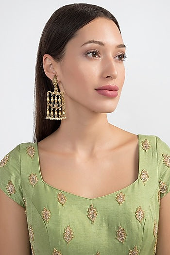Gold Plated Temple Style Earrings
