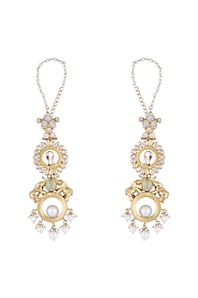 Gold Plated Elephant & Stones Earrings