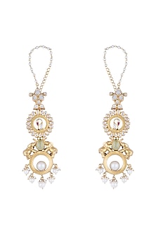 Gold Plated Elephant & Stones Earrings