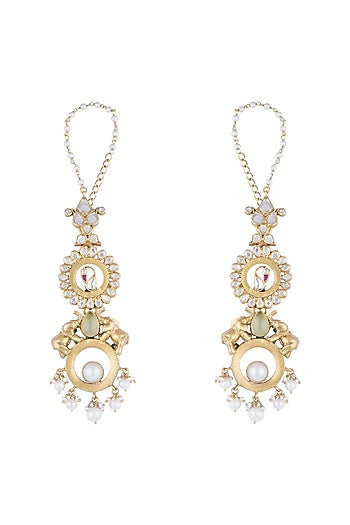 Gold Plated Elephant & Stones Earrings