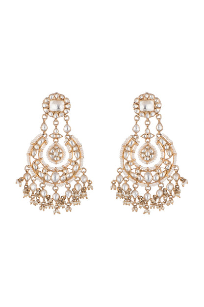 Gold Plated Kundan Chandbali Earrings