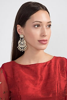 Gold Plated Kundan Chandbali Earrings