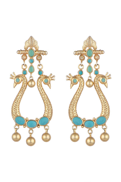Gold Plated Kundan & Stones Earrings