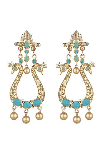 Gold Plated Kundan & Stones Earrings