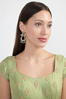 Gold Plated Kundan & Stones Earrings