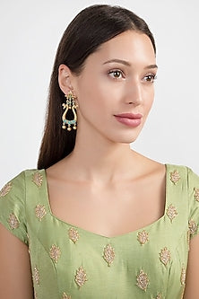 Gold Plated Kundan & Stones Earrings