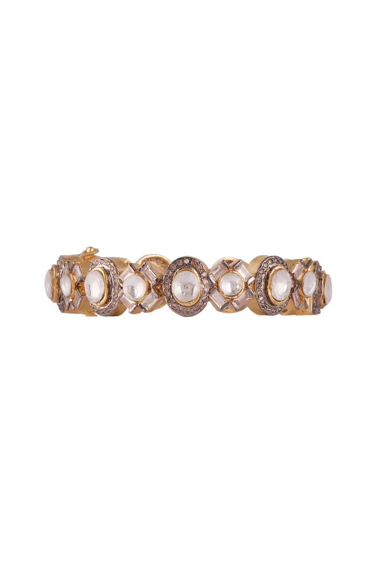 Gold Plated Polki Openable Cuff