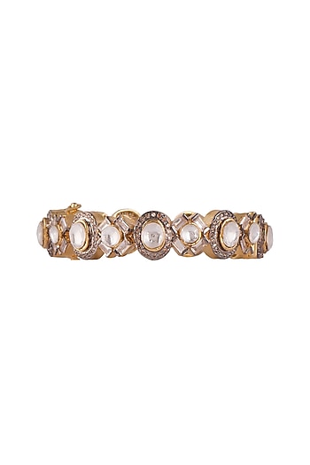 Gold Plated Polki Openable Cuff
