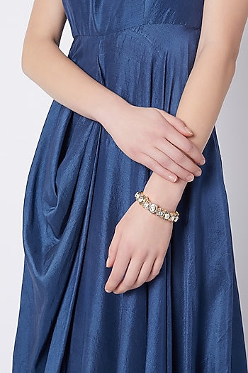 Gold Plated Polki Openable Cuff