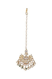 Gold Plated Kundan Maang Tikka