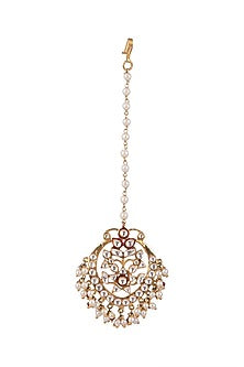 Gold Plated Kundan Maang Tikka