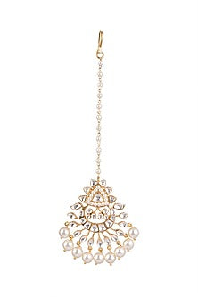 Gold Plated Maang Tikka With Kundan