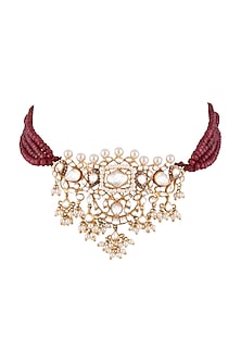 Gold Plated Kundan & Polki Choker Necklace