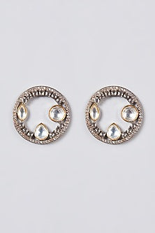Antique Black Rhodium Finish Zircon Earrings