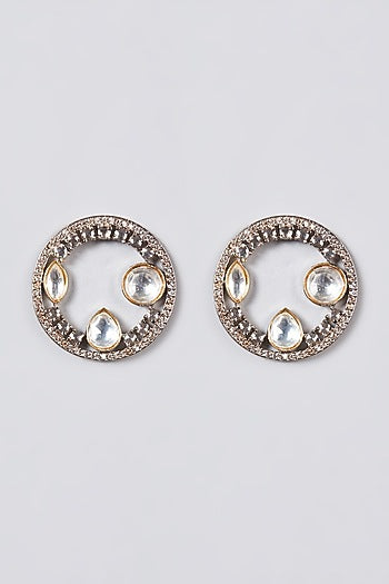 Antique Black Rhodium Finish Zircon Earrings