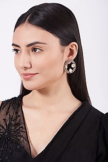 Antique Black Rhodium Finish Zircon Earrings