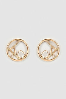 Gold Finish Stud Earrings