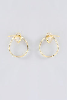 Gold Finish Polki Stud Earrings