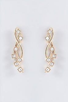 Gold Finish Polki Stud Earrings
