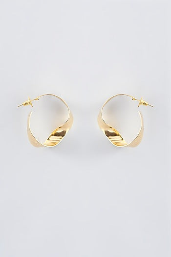 Gold Finish Hoop Earrings