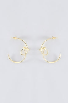 Gold Finish Hoop Earrings