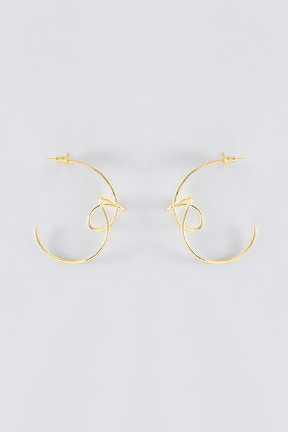 Gold Finish Hoop Earrings