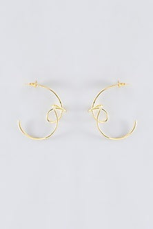Gold Finish Hoop Earrings