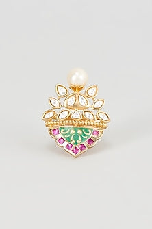 Gold Plated Kundan Polki Ring