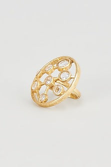 Gold Plated Kundan Polki Ring