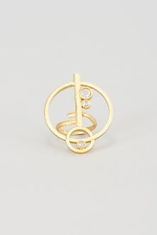 Gold Plated Kundan Polki Ring