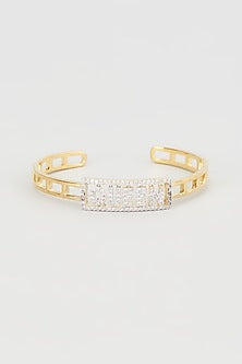 Two Tone Plated Faux Diamond Bracelet