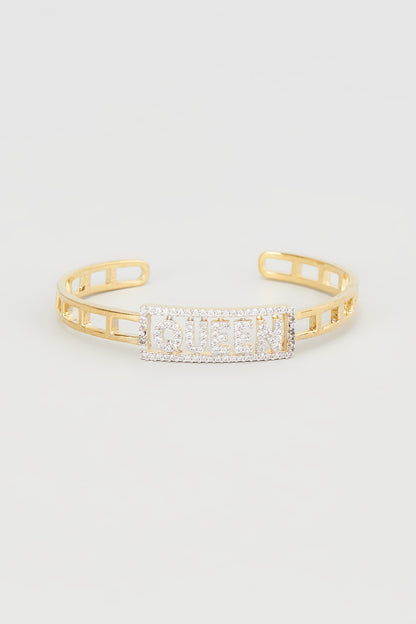 Two Tone Plated Faux Diamond Bracelet