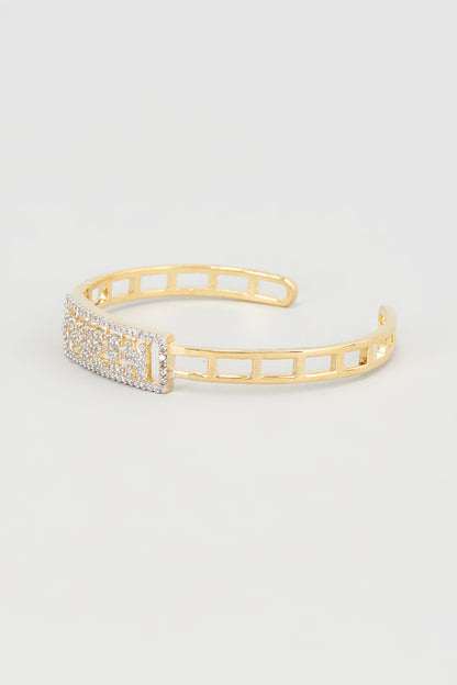 Two Tone Plated Faux Diamond Bracelet