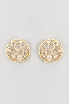 Gold Plated Glass Polki Earrings